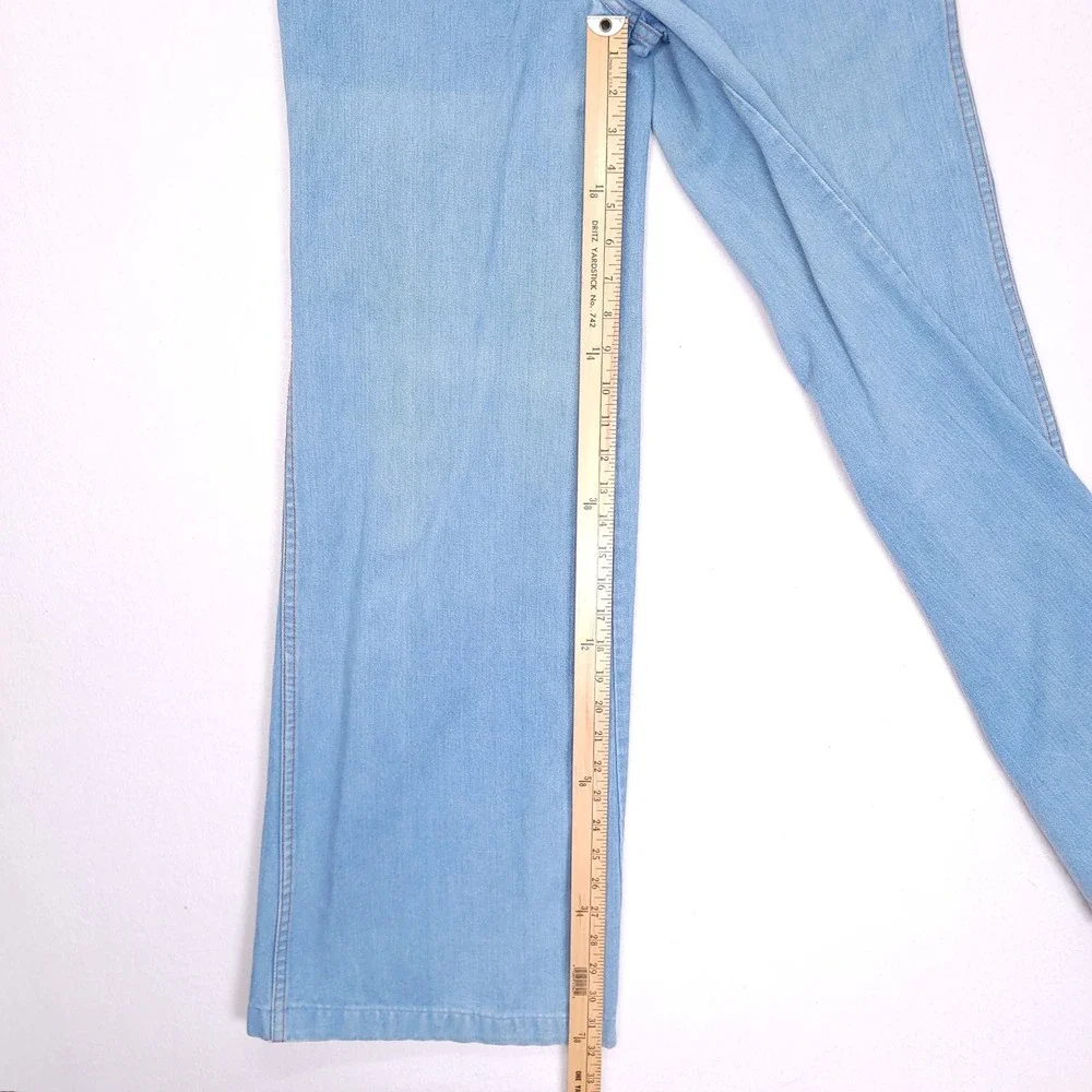 Pentimento Vintage High Waisted Wide Leg Double Belt Jeans Light Wash 13L - Picture 8 of 10